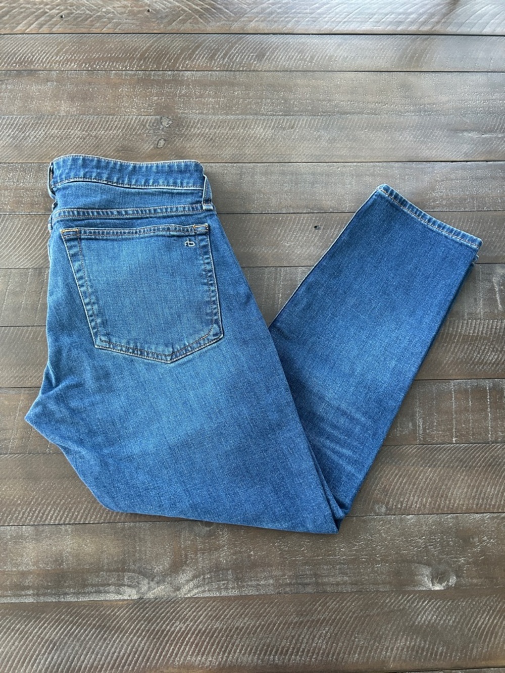 rag & bone Straight Leg Jeans in Medium Blue Wash, 29 Medium - Picture 9 of 13